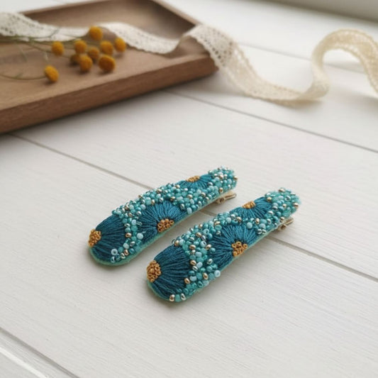 Hand Embroidered  Hair Clips for Women | Handmade Hair Accessories