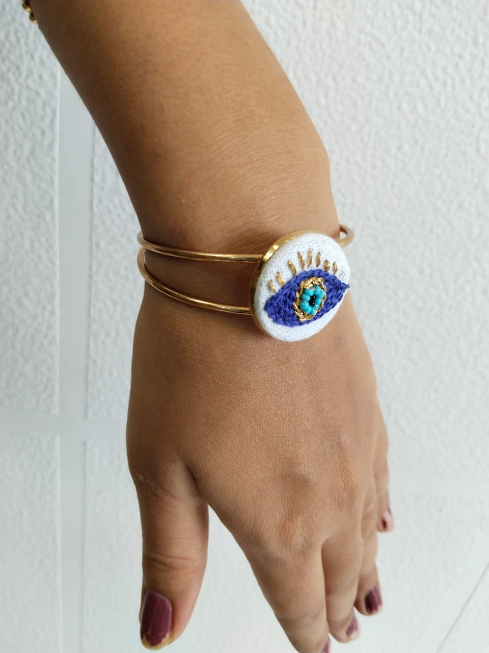 Handmade Floral Embroidery Bracelet for Women